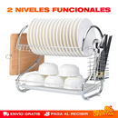 Escurridor de Platos Metálico de 2 Niveles